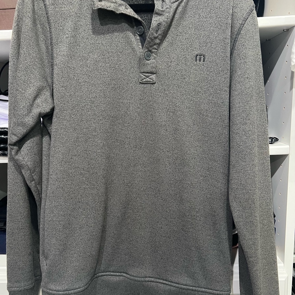 Travis Mathew Charcoal half button pullover